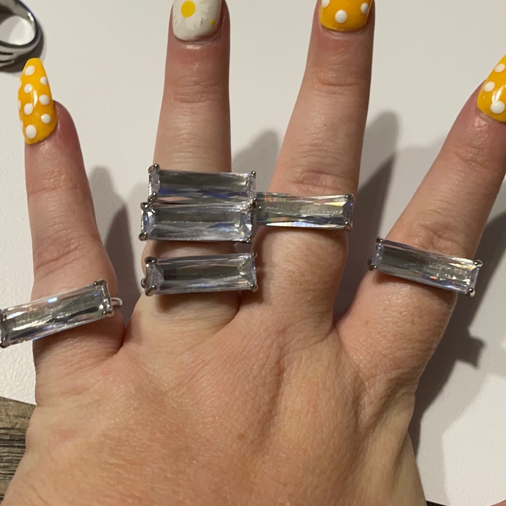 C + I Baguette Bar Cubic Zirconia Cocktail Ring